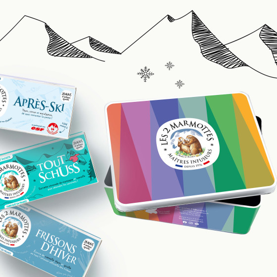 Gift idea from the Alps : French herbal teas in a colorful tinbox