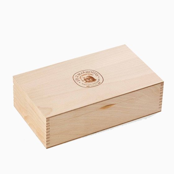 Coffret en bois du Jura pour infusions, pyrogravé, fermeture aimantée