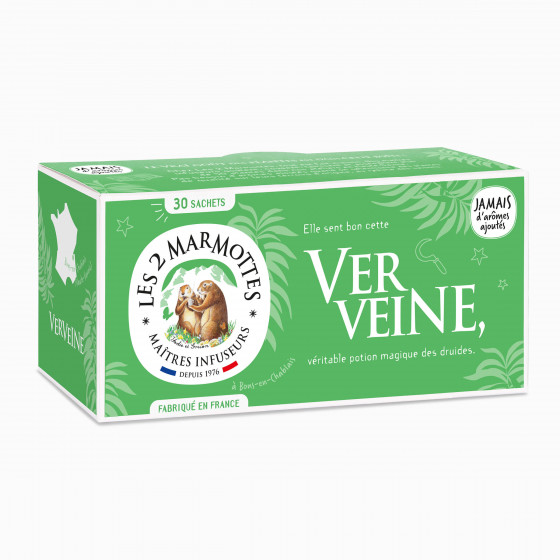 Infusion verveine 100% plantes Les 2 Marmottes - Made in France - Sans arômes ajoutés