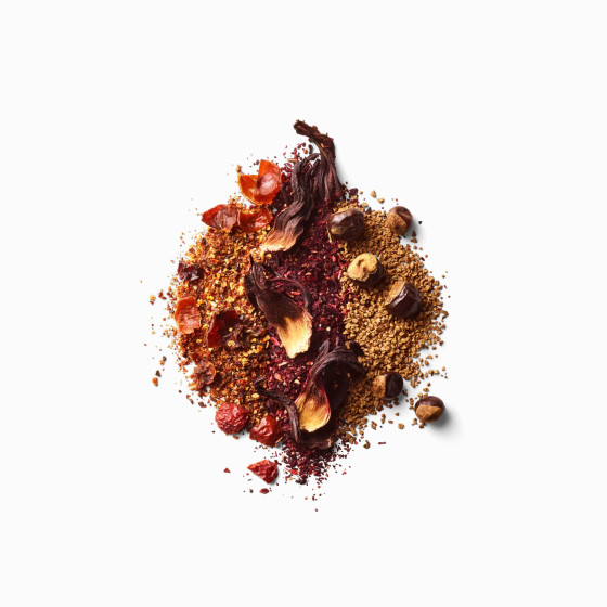 Composition de la tisane 100% plantes coup de boost hibiscus guarana cynorrhodon