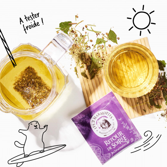 Testez l'infusion Retour de soirée froide ou glacée, le plaisir d'une boisson saine et sans calorie pour se désaltérer en été Testez l'infusion Retour de soirée froide ou glacée, le plaisir d'une boisson saine et sans calorie pour se désaltérer en été