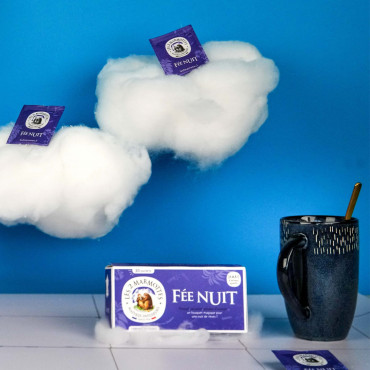 Infusion Fée Nuit fenouil verveine pétales d'oranger Les 2 Marmottes - Made in France - Sans arômes ajoutés