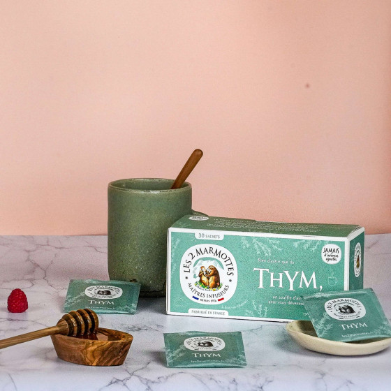 Infusion 100% thym, au vrai goût des plantes, pour mal de gorge ou pour le plaisir Infusion 100% thym, au vrai goût des plantes, pour mal de gorge ou pour le plaisir