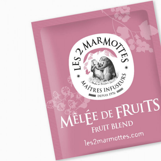 Sachet de tisane aux vrais fruits rouges sans arômes ajoutés : Mêlée de Fruits