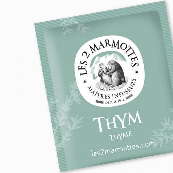 Sachet infusion thym  Echantillon sachet infusion thym 100% plantes Les 2  Marmottes