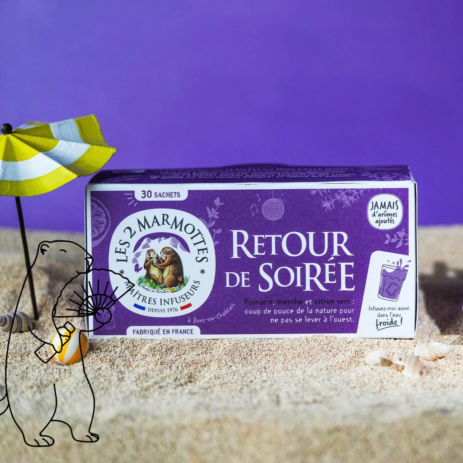 Retour de soirée, tisane romarin citron vert à boire froide