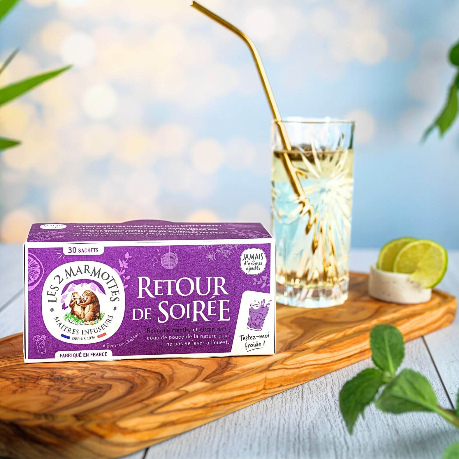 Retour de soirée, infusion romarin citron vert sans arômes ajoutés